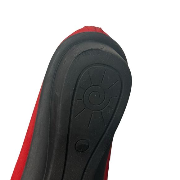 Sesto Meucci Evonne Red Nubock Cushioned Footbed Open Toe Slip On Flats - Size 9 - Picture 14 of 14